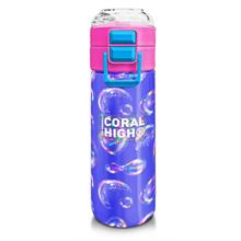 Coral High Kız Çocuk İçin 500 ml lik Paslanmaz Çelik Termos/Suluk - Lavanta Pembe Baloncuk Desenli