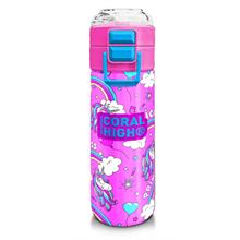 Coral High Kız Çocuk İçin 500 ml lik Paslanmaz Çelik Termos/Suluk - Mor Açık Pembe Unicorn Desenli