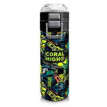 Coral High 500 ml Erkek Çocuk Pipetli Termos/Matara - Nefti Siyah Tamir Seti Desenli  - Çift Kullanım Özelliği