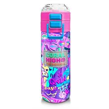 Coral High 500 ml Pipetli ve Direkt İçim Çelik Termos/Matara - Kız Çocuk -  Grafiti Desenli