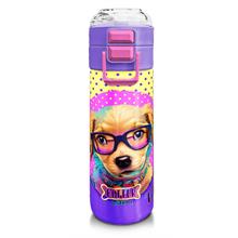 Coral High Kız Çocuk 500 ml Okul ve Günlük Paslanmaz Çelik Termos - Sarı Pembe Sevimli Köpek Desenli  - Sızdırmaz