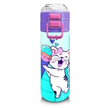 Coral High 500 ml Paslanmaz Çelik Okul Termosu/Suluk/Matara - Kız Çocuk - Turkuaz Pembe Dondurmalı Desenli - Sızdırma Yapmaz