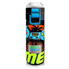 Coral High 500 ml Gri Turuncu Gamer Desenli - Erkek Çocuk Paslanmaz Çelik Okul Termosu/Suluk/Matara