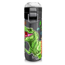 Coral High 500 ml Paslanmaz Çelik Okul Termosu/Suluk/Matara - Erkek Çocuk - Siyah Gri Dinozor Desenli - Sızdırma Yapmaz