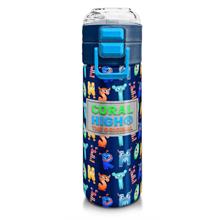 Coral High Erkek Çocuk İçin 500 ml lik Paslanmaz Çelik Termos/Suluk - Lacivert Neon Sarı Desenli