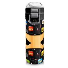 Coral High 500 ml Paslanmaz Çelik Okul Termosu/Suluk/Matara - Erkek Çocuk - Siyah Ninja Desenli  - Sızdırma Yapmaz