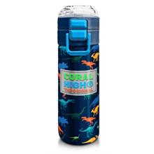 Coral High 500 ml Lacivert Mavi Dinozor Desenli - Erkek Çocuk Paslanmaz Çelik Okul Termosu/Suluk/Matara