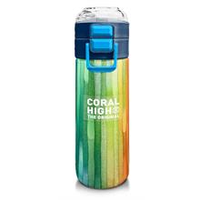Coral High Erkek Çocuk İçin 500 ml lik Paslanmaz Çelik Termos/Suluk - Lacivert Renkli Çizgili Desenli