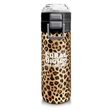 Coral High 500 ml Kahverengi Leopar Desenli  - Kız Çocuk Paslanmaz Çelik Okul Termosu/Suluk/Matara