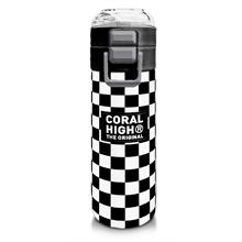 Coral High 500 ml Paslanmaz Çelik Okul Termosu/Suluk/Matara - Erkek Çocuk - Siyah Beyaz Dama Desenli - Sızdırma Yapmaz