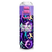 Coral High 500 ml Kız Çocuk Pipetli Termos/Matara - Mor Voleybol Desenli  - Çift Kullanım Özelliği