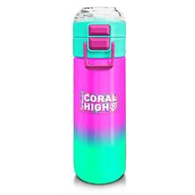 Coral High Kız Çocuk 500 ml Okul ve Günlük Paslanmaz Çelik Termos - Pembe Su Yeşili Renk Geçişli  - Sızdırmaz
