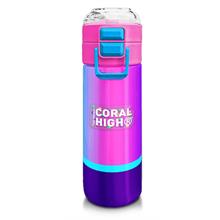 Coral High Kız Çocuk 500 ml Okul ve Günlük Paslanmaz Çelik Termos - Mor Pembe Renkli Çizgili - Sızdırmaz