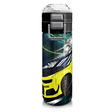 Coral High 500 ml Erkek Çocuk Pipetli Termos/Matara - Nefti Fosforlu Sarı Araba Desenli  - Çift Kullanım Özelliği