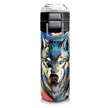 Coral High 500 ml Gri Siyah Kurt Desenli - Erkek Çocuk Paslanmaz Çelik Okul Termosu/Suluk/Matara