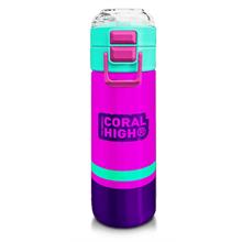 Coral High Kız Çocuk 500 ml Okul ve Günlük Paslanmaz Çelik Termos - Pembe Mor Su Yeşili  - Sızdırmaz