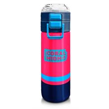 Coral High 500 ml Erkek Çocuk Pipetli Termos/Matara - Neon Mercan Lacivert  - Çift Kullanım Özelliği