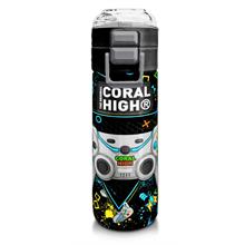 Coral High 500 ml Paslanmaz Çelik Okul Termosu/Suluk/Matara - Erkek Çocuk - Siyah Fosforlu Yeşil Gamer Desenli  - Sızdırma Yapmaz