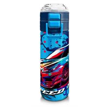 Coral High 500 ml Gri Mavi Yarış Arabası Desenli  - Erkek Çocuk Paslanmaz Çelik Okul Termosu/Suluk/Matara