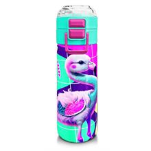 Coral High Kız Çocuk 500 ml Okul ve Günlük Paslanmaz Çelik Termos - Pembe Su Yeşili Flamingo Desenli  - Sızdırmaz