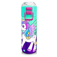 Coral High 500 ml Kız Çocuk Pipetli Termos/Matara - Mor Su Yeşili Unicorn Desenli  - Çift Kullanım Özelliği