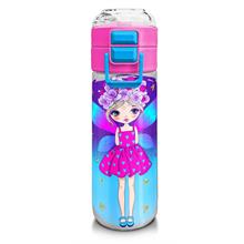 Coral High Kız Çocuk 500 ml Okul ve Günlük Paslanmaz Çelik Termos - Pembe Mavi Peri Desenli - Sızdırmaz