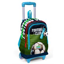 Coral High Işıklı Tekerlekli Çekçek Okul Çantası - 3 Bölmeli, 2 Kademe Sap Ayarı, Lacivert Futbol Baskılı (Erkek Çocuk) 23979