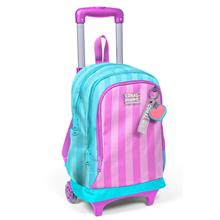 Coral High Işıklı Tekerlekli Çekçek Okul Çantası - 3 Bölmeli, 2li Sap Ayarı, Turkuaz Pembe (Kız Çocuk) 23971