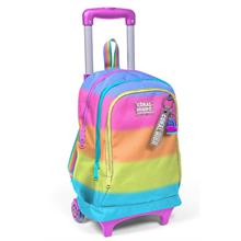 Coral High Işıklı Tekerlekli Çekçek Okul Çantası - 3 Bölmeli, 2li Sap Ayarı, Pembe Yeşil Çok Renkli (Kız Çocuk) 23970