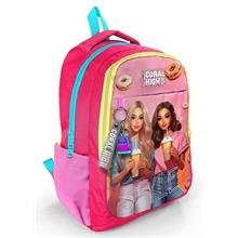 Coral High Pembe Fashion Girl Desenli Kız Çocuk İlkokul ve Ortaokul Sırt Çantası - Üç Bölmeli
