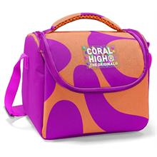 Coral High İlkokul Kız Çocuk Okul Beslenme Çantası, Turuncu Mor Renkli Çizgili, Termoslu (Isı Yalıtımlı)
