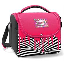 Coral High Kız Çocuk Beslenme Çantası - Thermo - Pembe Siyah Beyaz Boya Desenli