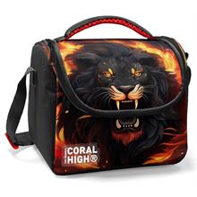 Coral High Erkek Çocuk İlkokul Beslenme Çantası, Siyah Kükreyen Aslan, Isı Yalıtımlı