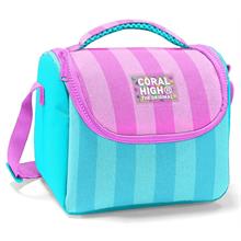Coral High İlkokul Kız Çocuk Okul Beslenme Çantası, Turkuaz Pembe Çizgili, Termoslu (Isı Yalıtımlı)