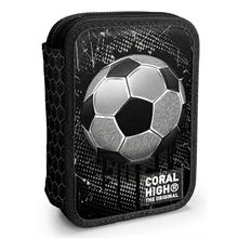 Coral High İki Katlı Düzenleyici Kalem Kutusu - Siyah Beyaz Futbol Baskılı, Erkek Çocuk, Siyah Beyaz Futbol Baskılı