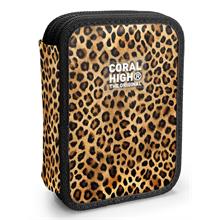 Coral High İki Katlı Düzenleyici Kalem Kutusu - Kahverengi Leopar, Kız Çocuk/Kadın, Kahverengi Leopar