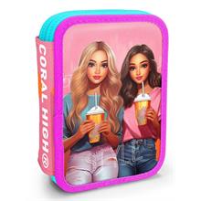 Coral High İki Karlı Organizer Kalemlik - Pembe Kırmızı Fashion Girl, Kız Çocuk, Pembe Kırmızı Fashion Girl
