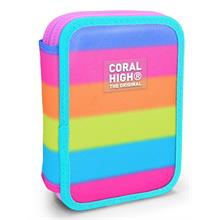 Coral High İki Karlı Organizer Kalemlik - Pembe Turuncu Renk Geçişli, Kız Çocuk/Kadın, Pembe Turuncu Renk Geçişli