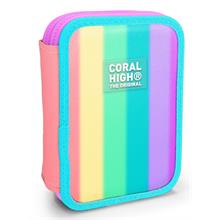 Coral High Organizer İki Katlı Kalem Çantası - Çok Renkli Renk Geçişli, Kız Çocuk/Kadın, Çok Renkli Renk Geçişli