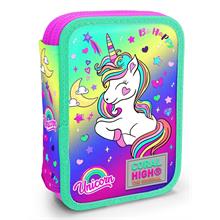 Coral High Organizer İki Katlı Kalem Çantası - Yeşil Mor Unicorn, Kız Çocuk, Yeşil Mor Unicorn