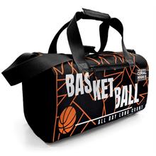 Coral High Erkek Çocuk Spor ve Seyahat Çantası - Siyah Turuncu Basketbol Desenli - 27536