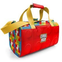 Coral High Erkek Çocuk Spor ve Seyahat Çantası - Kırmızı Yapı Blokları Desenli - 27522