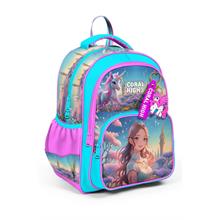 Coral High Turkuaz Pembe Anime Kız - Kız Çocuk İlkokul Okul Sırt Çantası