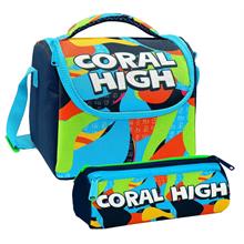 Coral High Erkek Çocuk Lacivert Mavi Grafiti Thermo Beslenme Çantası ve Üç Bölmeli Kalemlik Seti