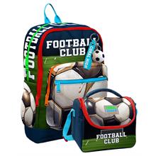 Coral High Erkek Çocuklar İçin Dayanıklı İkili İlk Okul Çanta Seti  - Lacivert Yeşil Futbol