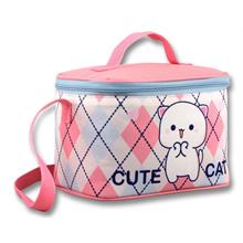 Ümit Çanta Termoslu/Isı Yalıtımlı Beslenme Çantası - 5025 - Love Cute Cat, Beyaz Pembe (Kız Çocuk)
