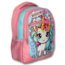 Ümit Çanta Üç Gözlü Kız Çocuk İlkokul Çantası - Bebek Unicorn - Pembe Turkuaz - 5048