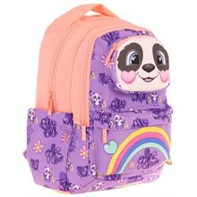 Kaukko Toys Kız Çocuk 3D Panda Şekilli İlkokul ve Günlük Sırt Çantası - Mor Somon - L5233