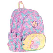 Kaukko Kids Üç Gözlü (Kız Çocuk) Okul Sırt Çantası (Denizkızı Nakışlı ve Baskılı) - L5225