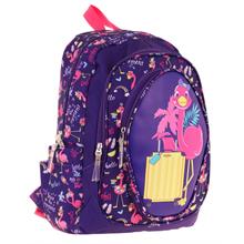 Kaukko Kids Üç Gözlü (Kız Çocuk) Okul Sırt Çantası (Flamingo Detaylı) - L5223